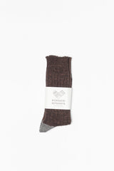 Recycled Cotton Ribbed Socks, Brown