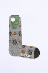 Snowflake Pattern Socks, Light Grey