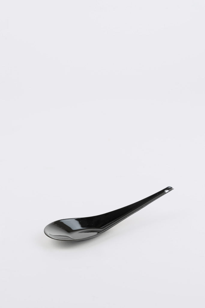 Enamel Soup Spoon, Black