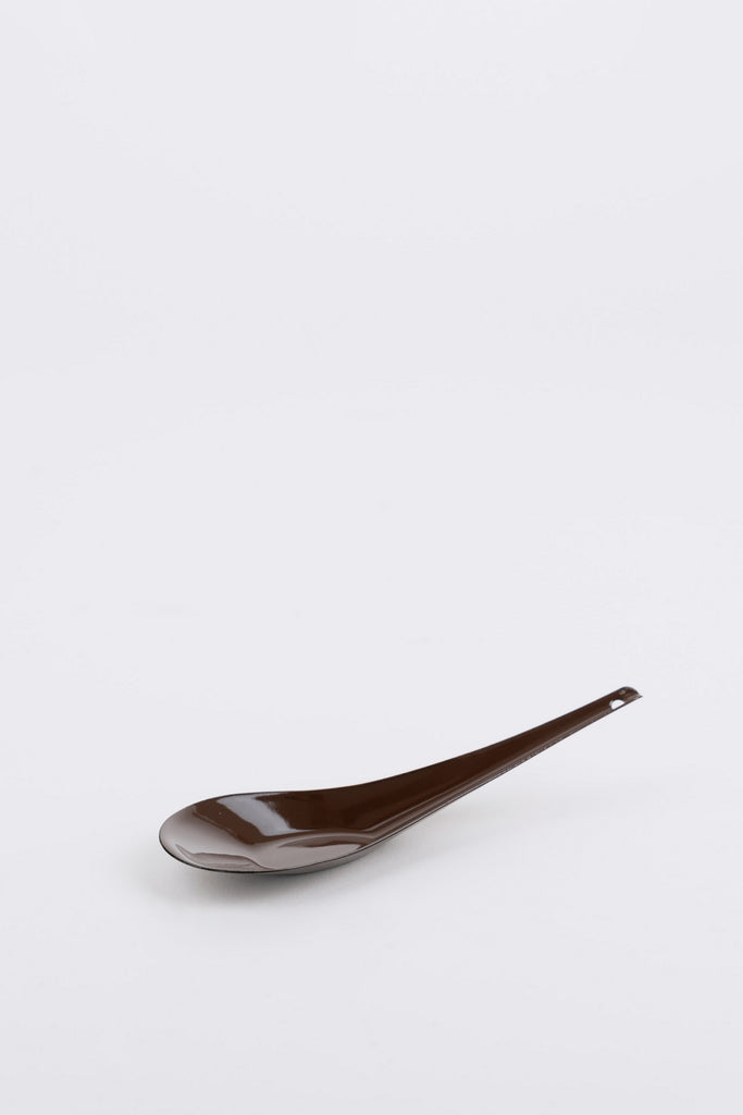 Enamel Soup Spoon, Brown