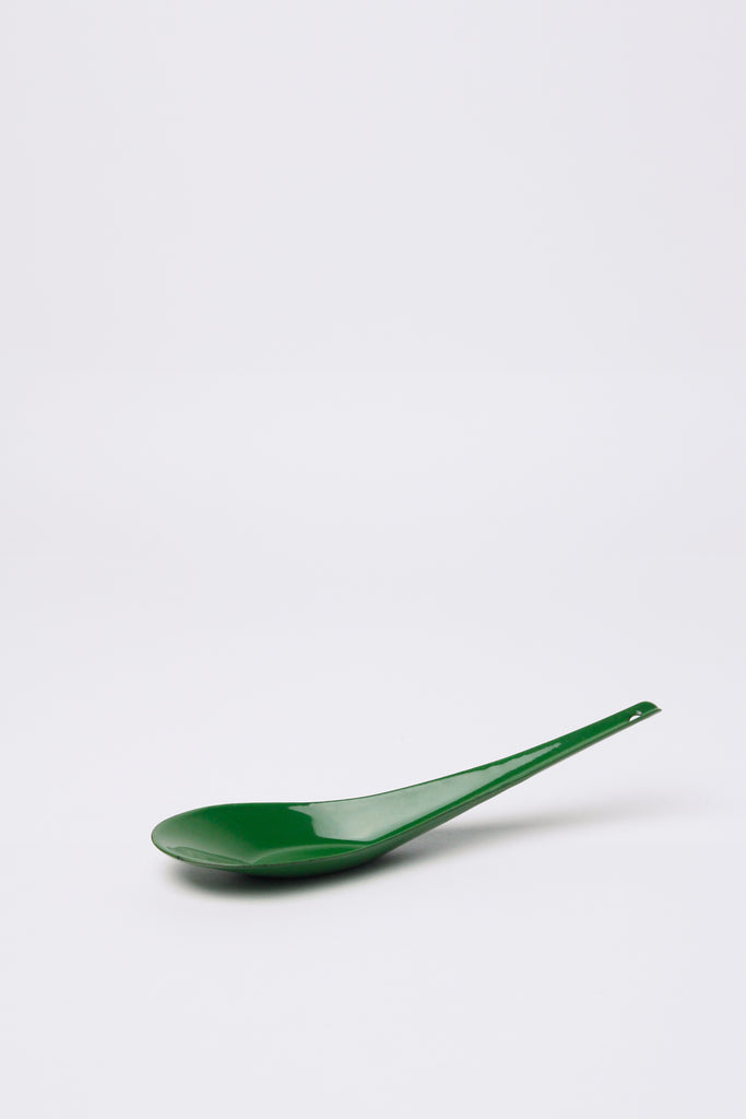 Enamel Soup Spoon, Green