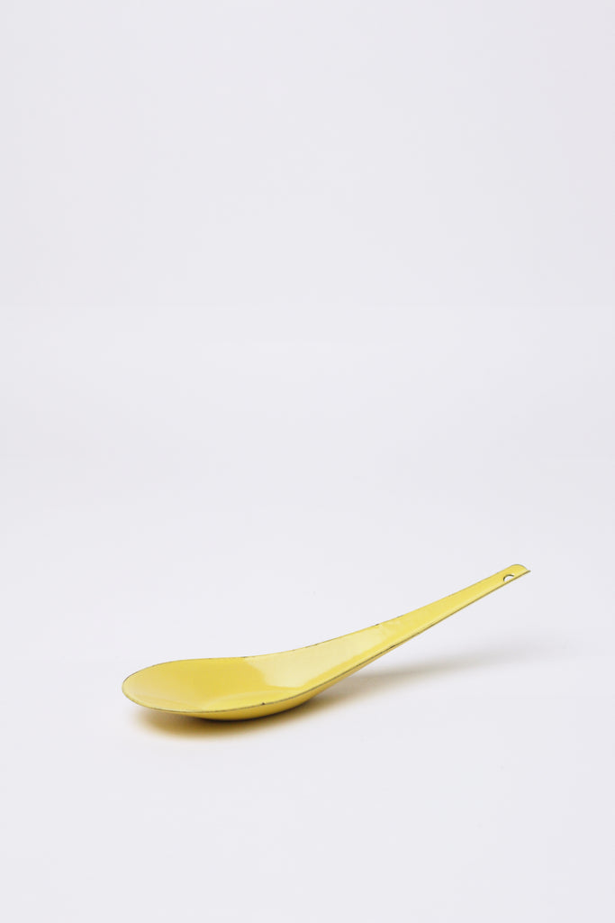Enamel Soup Spoon, Yellow