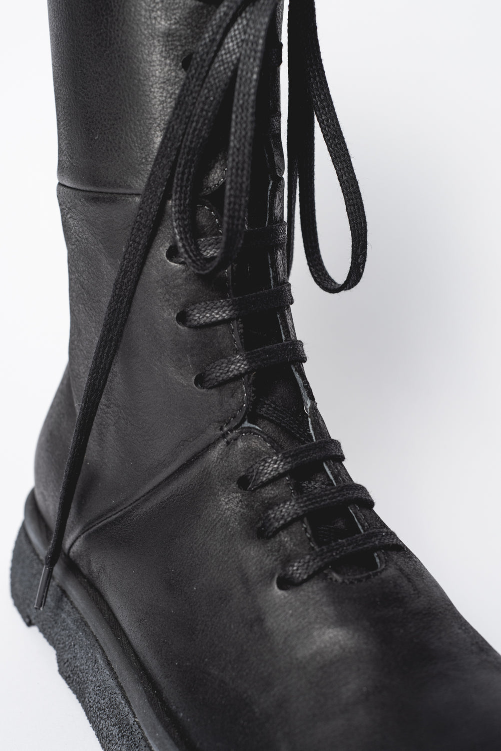 Mid calf black lace up boots Clearance