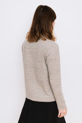 Mock Neck Knit Pullover, Grey