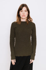 Wool Pullover Sweater, Dark Heather Green