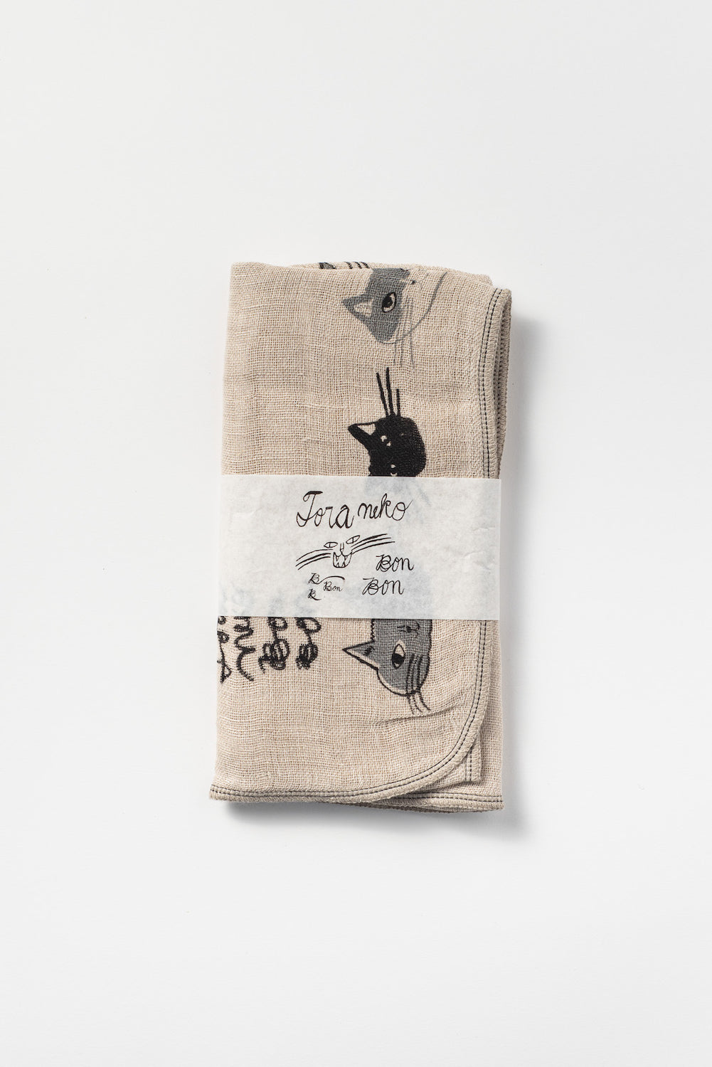 Toraneko Bonbon Linen Gauze Towel, Cat