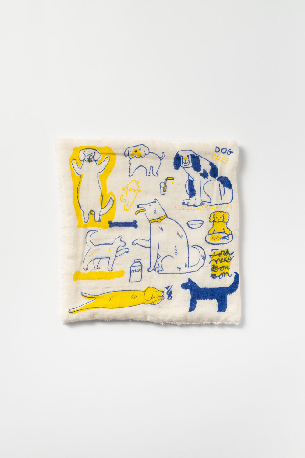 Toraneko Bonbon Cotton Gauze Handkerchief with Dog