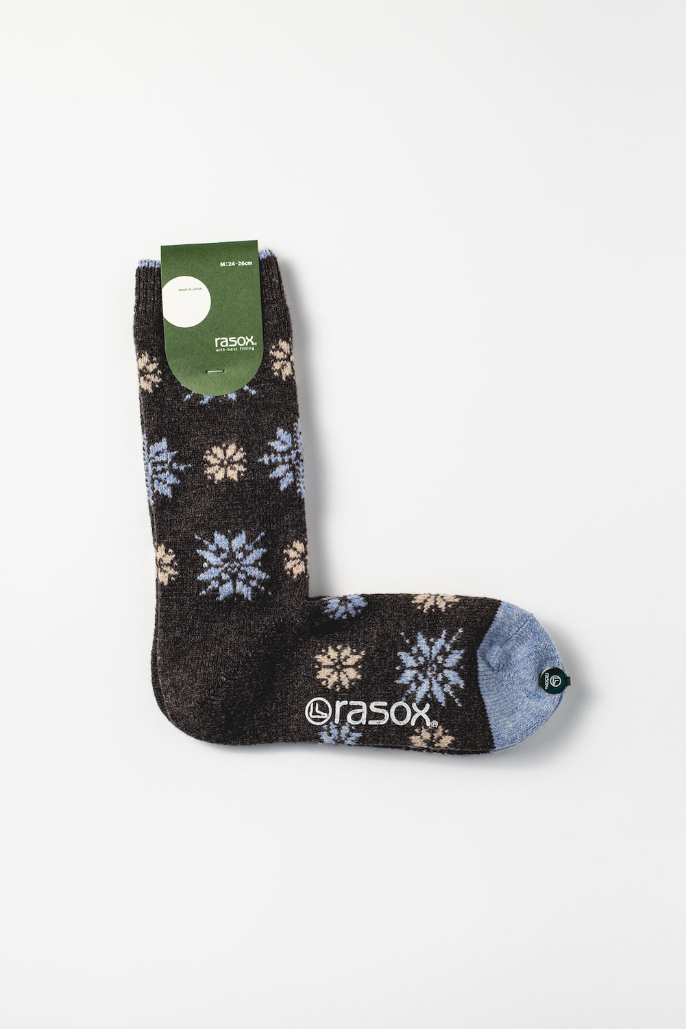 Snowflake Pattern Socks, Brown