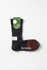 Warm Server Socks, Charcoal with Brown Toe