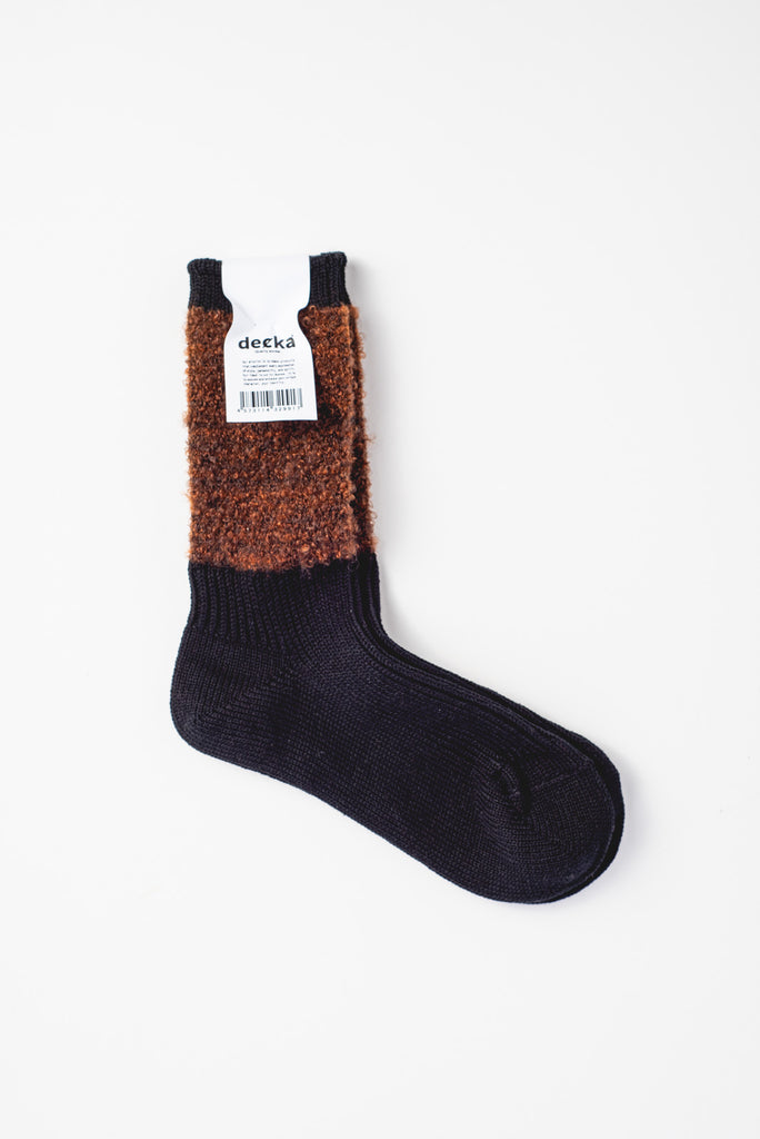 Mohair and Cotton Boucle Socks Black