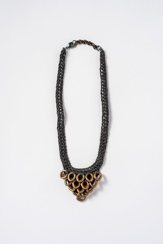 Short Artichoke Necklace Charcoal