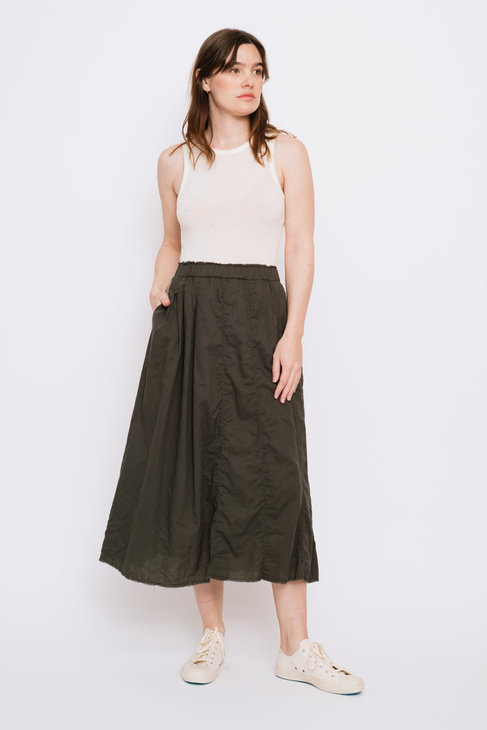 Cotton Skirt, Brown