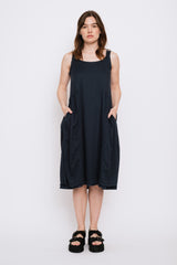 Sleeveless Cotton Dress, Midnight Blue