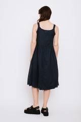 Sleeveless Cotton Dress, Midnight Blue