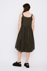 Sleeveless Cotton Dress, Brown