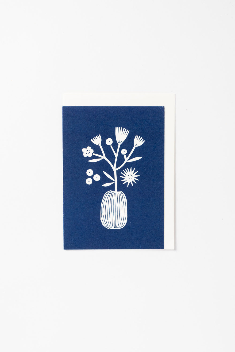 Greeting Card Vase with Flowers, Blue