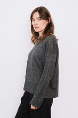 Linen Knit Pullover Charcoal