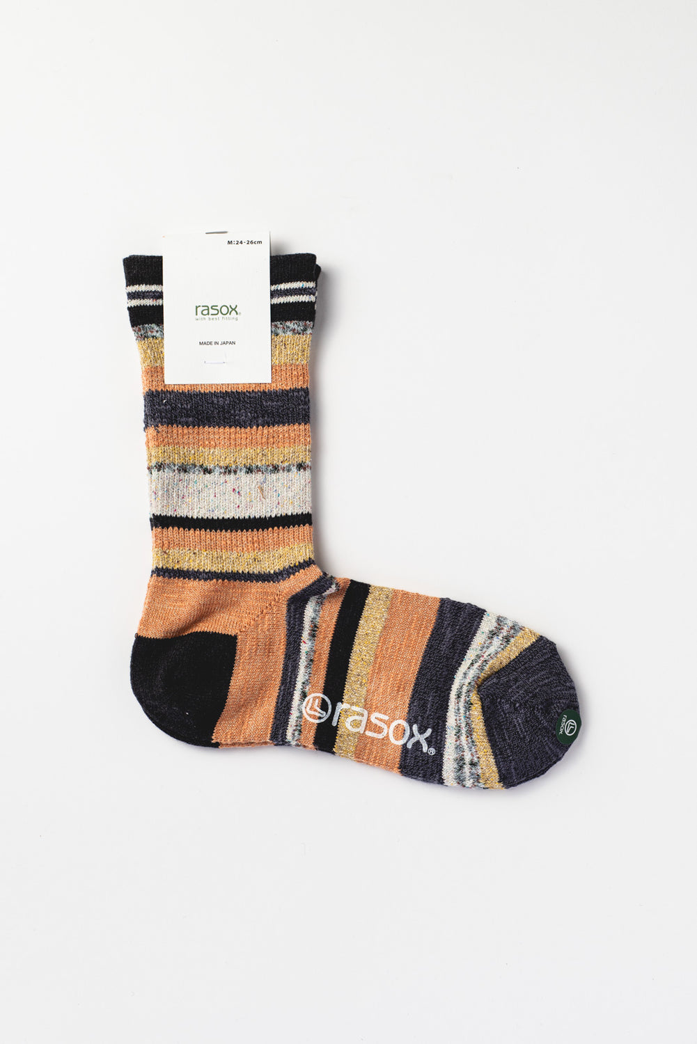 Native Striped Crew Sock, Charcoal Gray