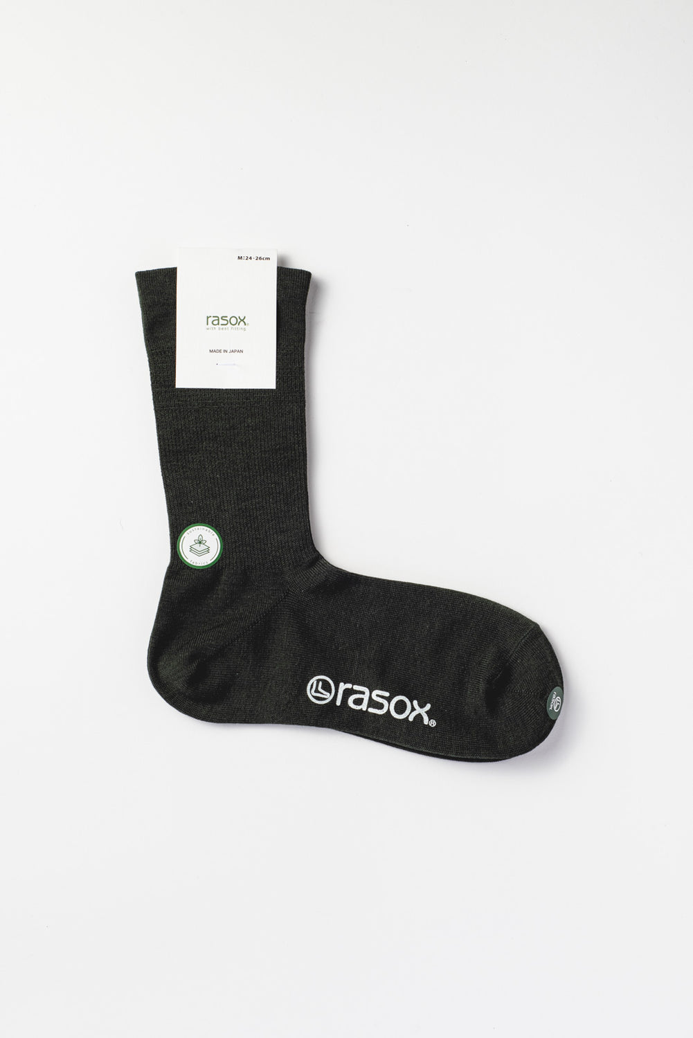 Eco Feel Crew Socks, Dark Green