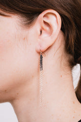 Oxidized Silver Earrings with Silk, X