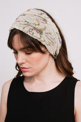 Cotton Hair and Neck Band, Beige Mix