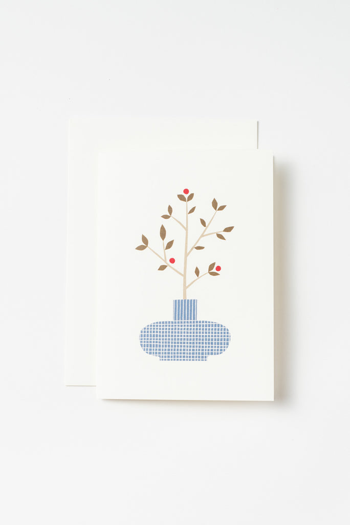 Greeting Card Vase with Vase and Flowers, D