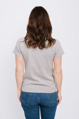 Melange Rib T-Shirt Cotton Gray