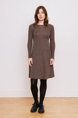 Wool A-Line Dress, Earth Melange