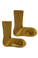 Basic Merino Wool Crew Socks, Mustard