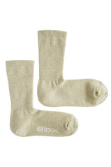 Basic Merino Wool Crew Socks, Natural