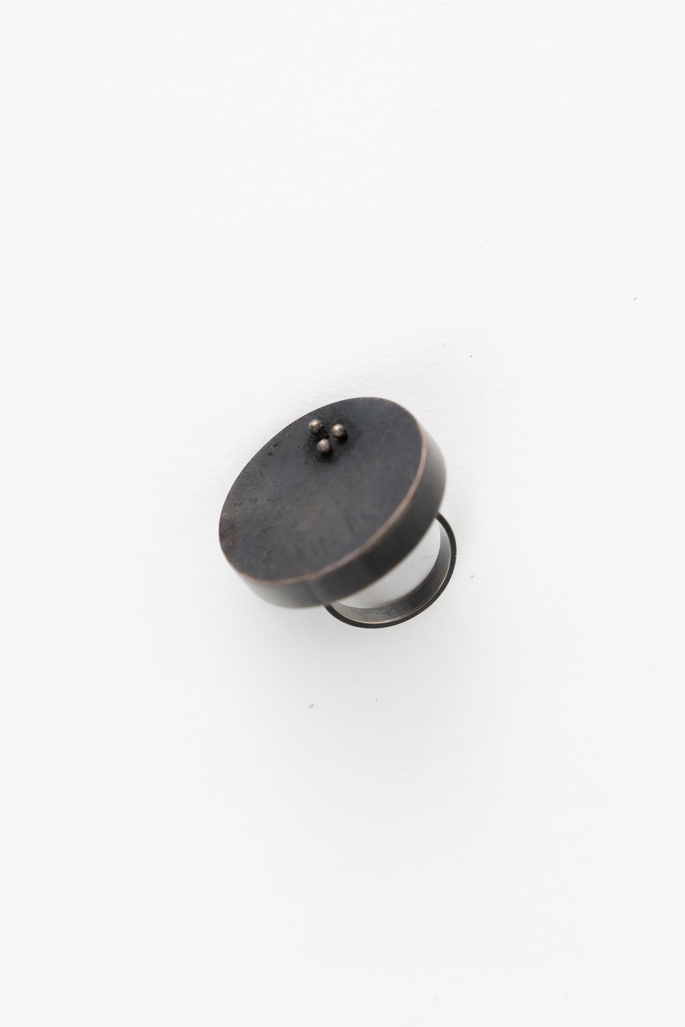 Oxidized Silver Round Pinned Ring
